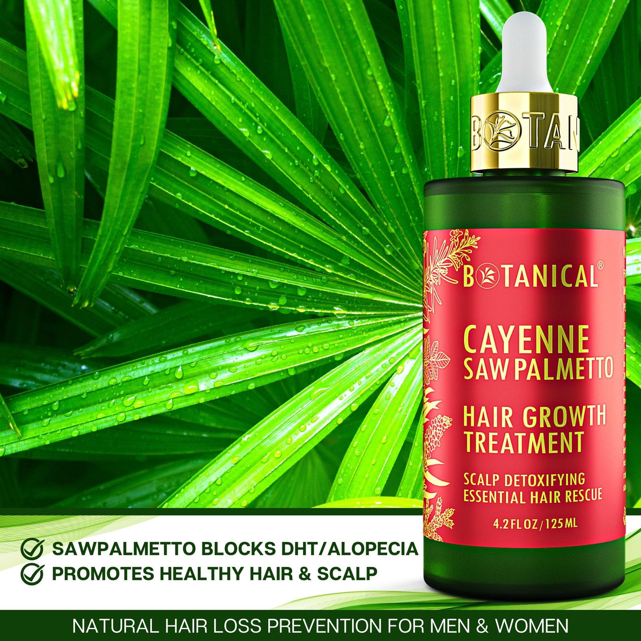Cayenne & Saw Palmetto Hair Growth Treatment - Scalp Detox - 4.2 Fl Oz