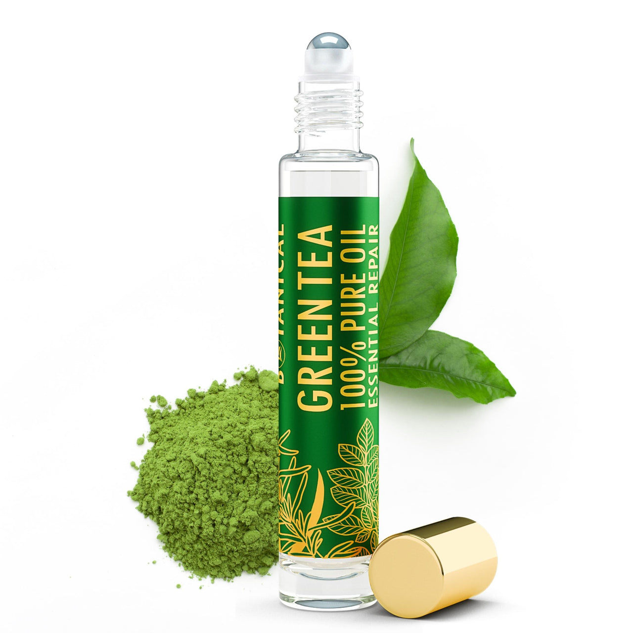 Green Tea Essential Oil for Aromatherapy & Skin Treatment for Breakouts, Stop Bug Bites Itch - Roller Travel 0.33Fl Oz