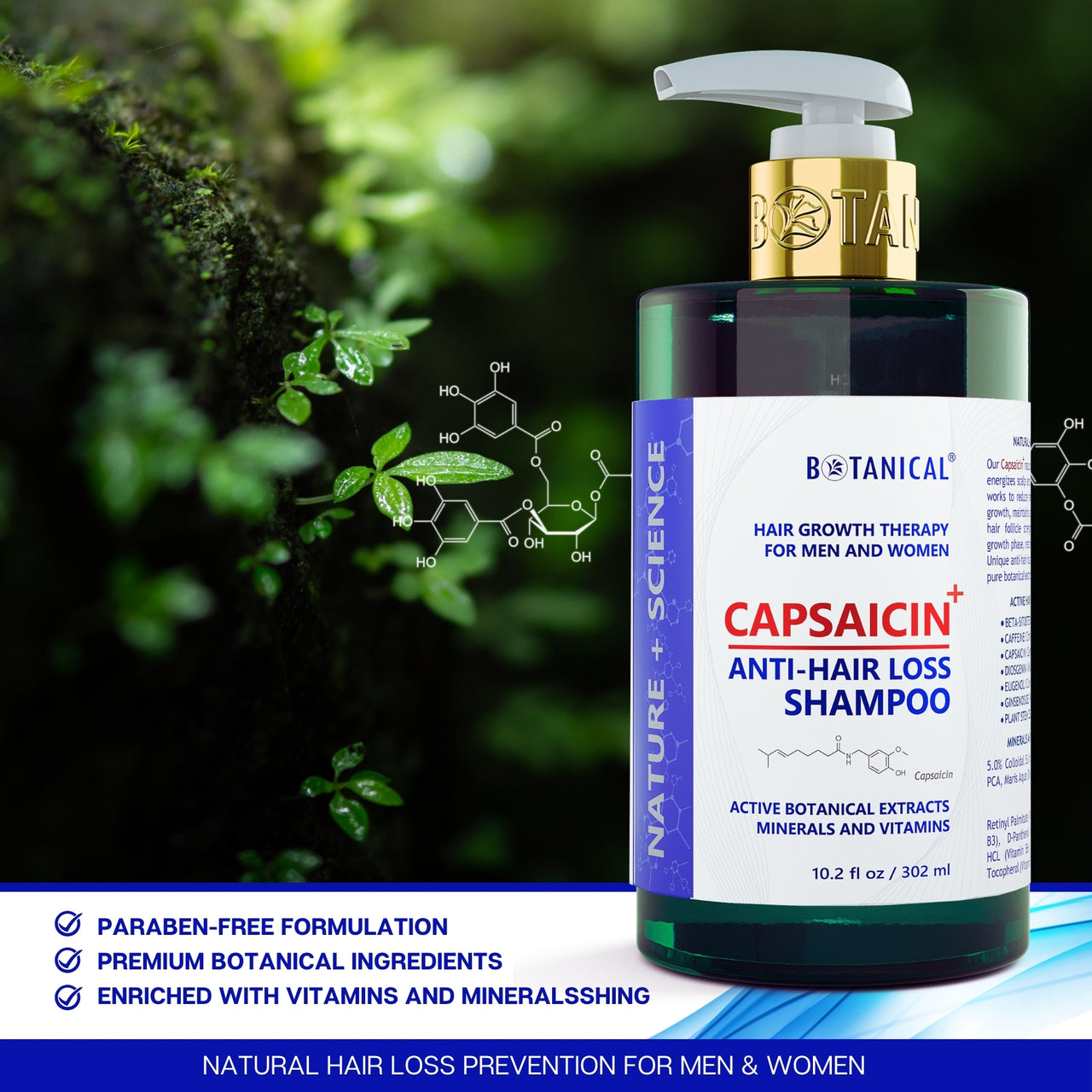 Herbal Shampoo - CAPSAICIN+™ Dandruff & Hair Thinning Prevention Formula