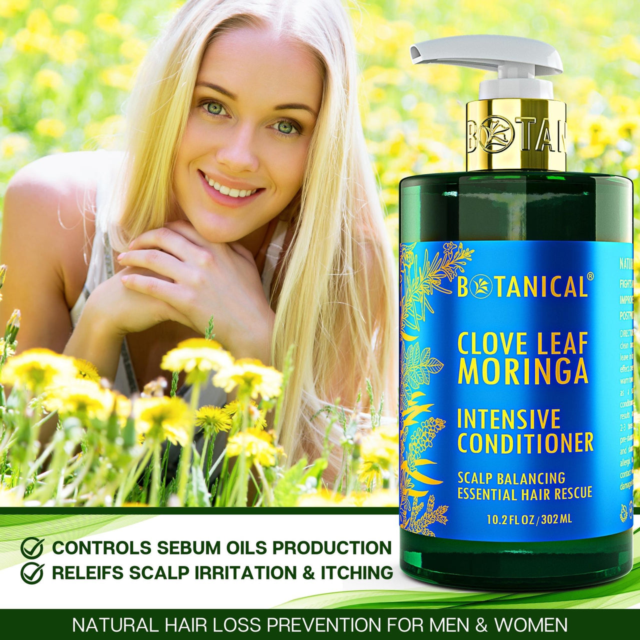 Clove Leaf & Moringa Conditioner for Thinning Hair - Scalp Balancing - 10.2 Fl Oz