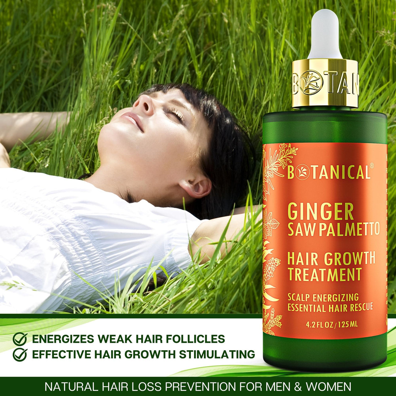 Ginger & Saw Palmetto Hair Growth Treatment Pre-Shampoo - Scalp Energizing - 4.2 Fl Oz