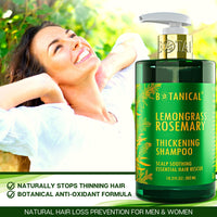 Thumbnail for Lemongrass & Rosemary Shampoo For Thinning Hair - Scalp Soothing - 10.2 Fl Oz