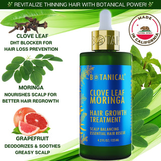 Botanical Clove Leaf Moringa hair growth treatment for hair loss and hair thinning prevention