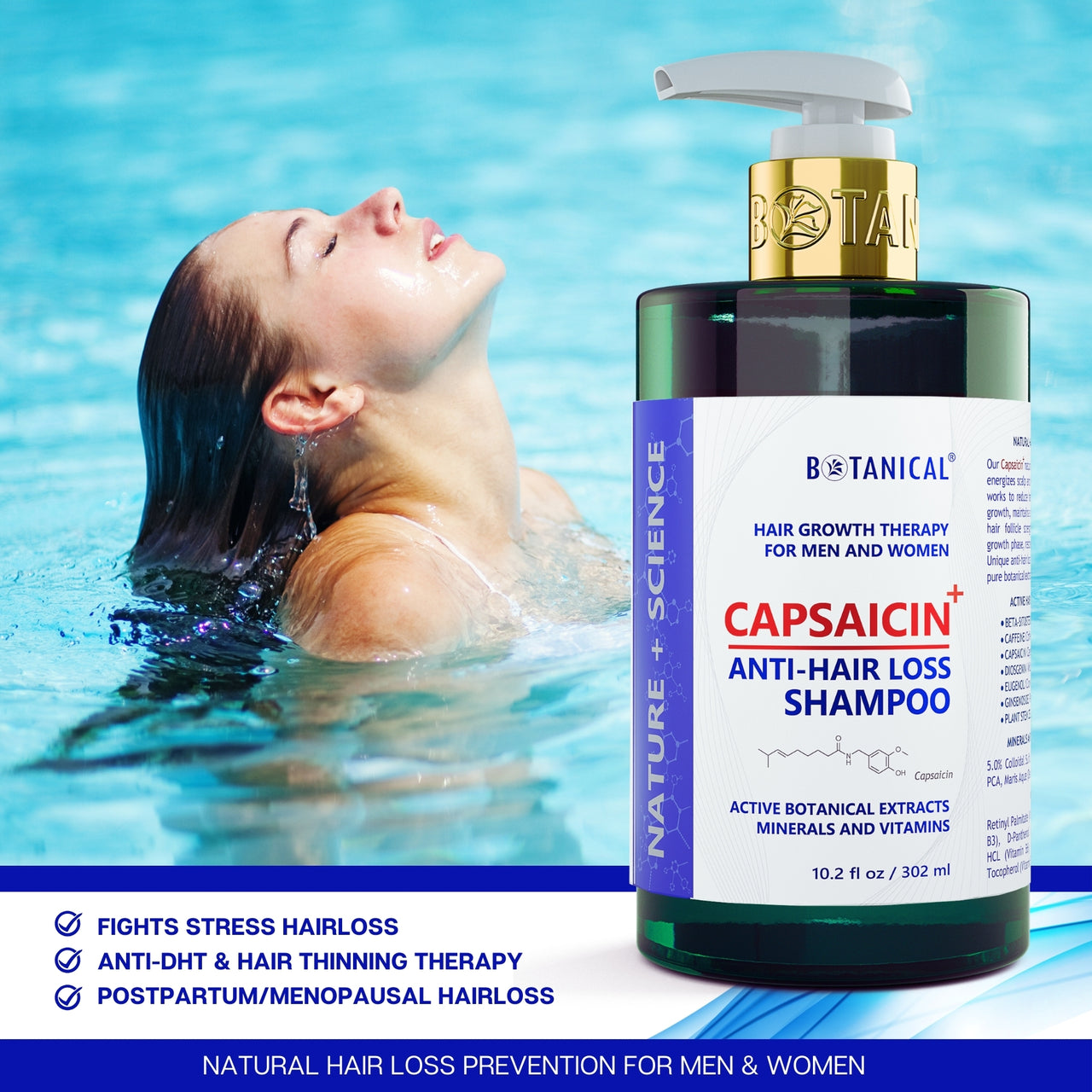 Herbal Shampoo - CAPSAICIN+™ Dandruff & Hair Thinning Prevention Formula