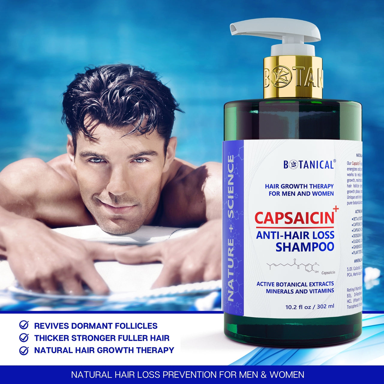 Herbal Shampoo - CAPSAICIN+™ Dandruff & Hair Thinning Prevention Formula