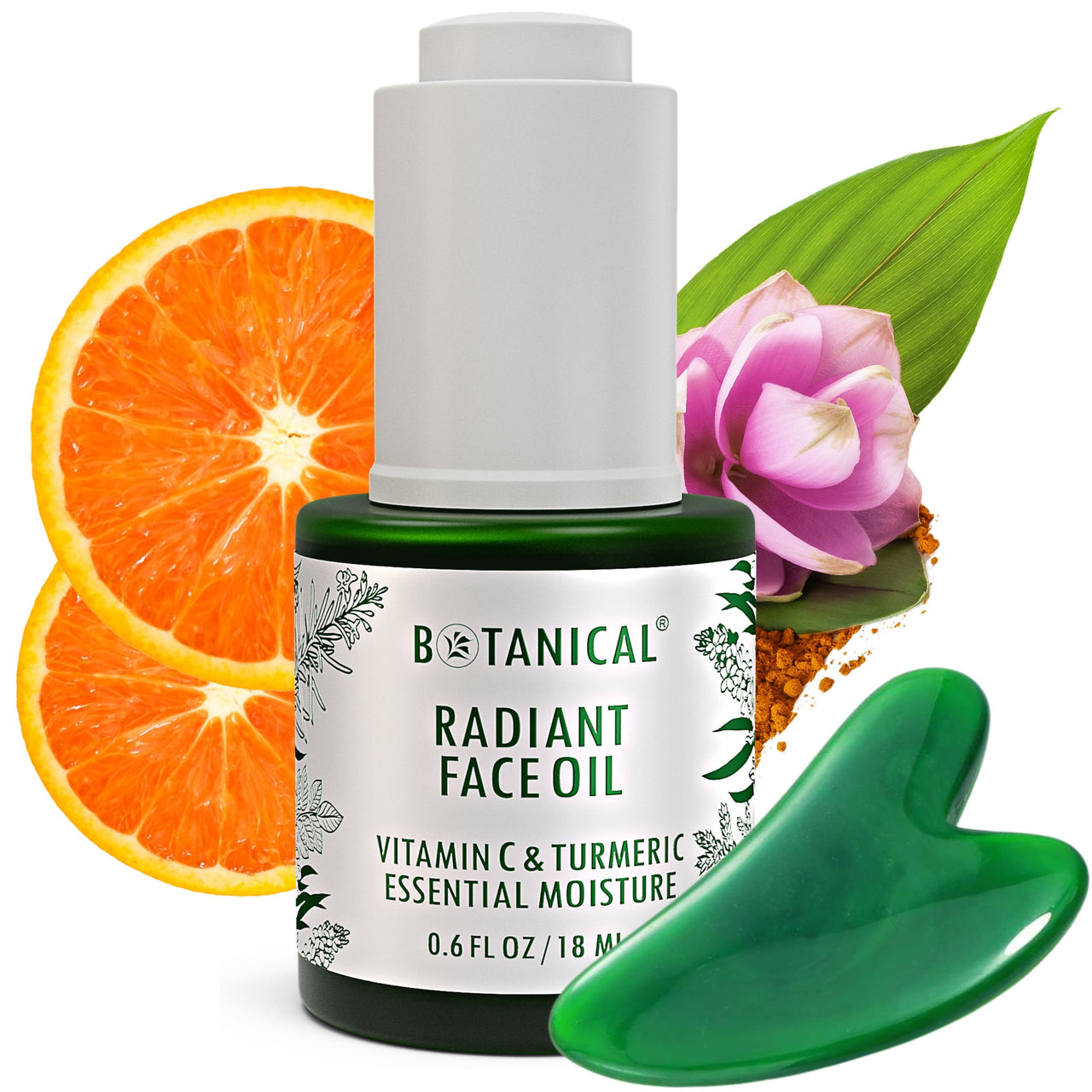 Face Oil Radiant Serum - Vitamin C & Turmeric - Gua-Sha Set