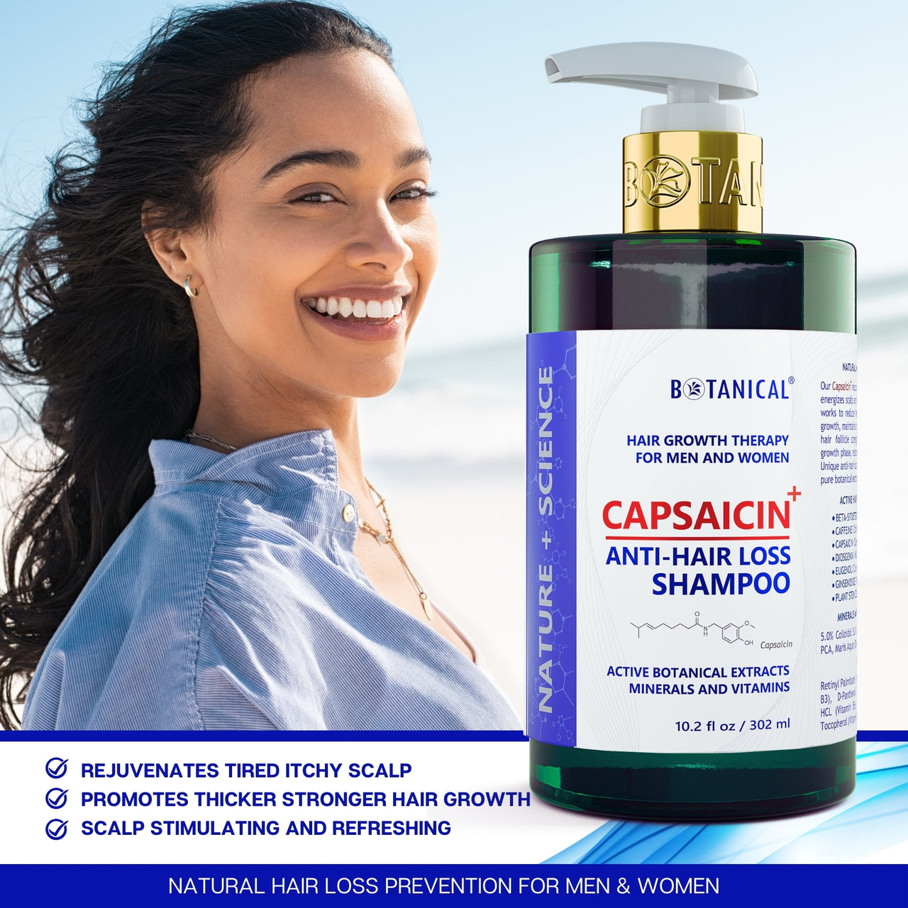 Herbal Shampoo - CAPSAICIN+™ Dandruff & Hair Thinning Prevention Formula