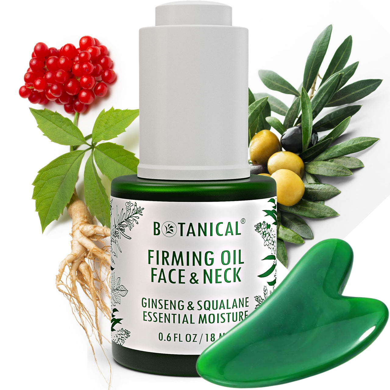 Face & Neck Firming Oil - Ginseng & Squalane - Gua-Sha Set