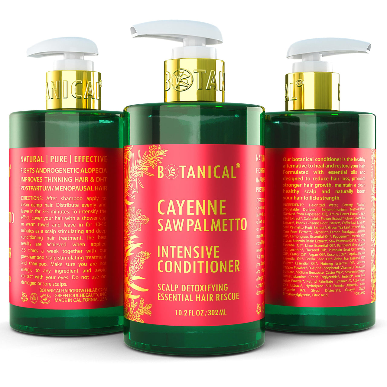 Conditioner For Thinning Hair - Cayenne & Saw Palmetto - Scalp Detoxifying