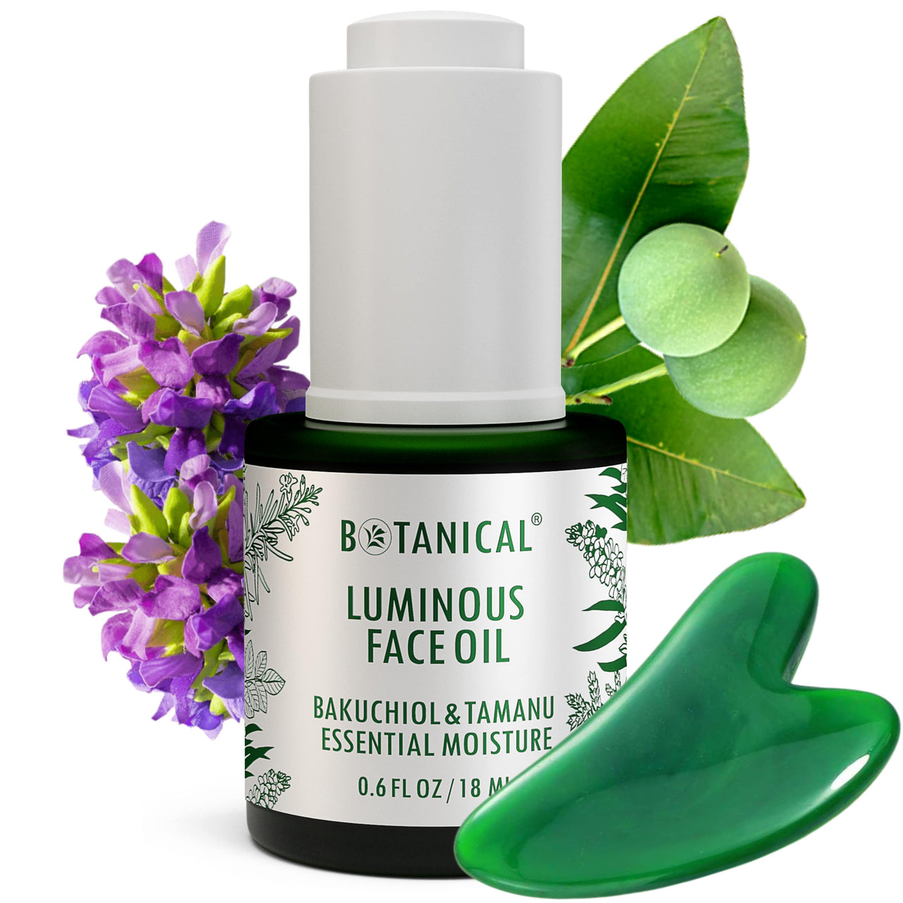 Face Oil Luminous Serum - Bakuchiol & Tamanu - Gua-Sha Set