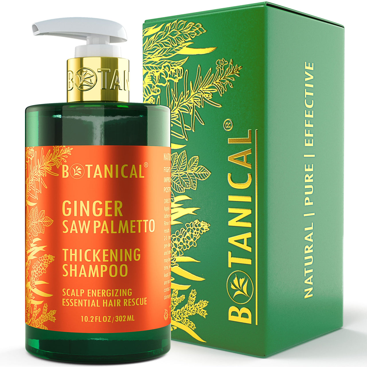 Shampoo For Thinning Hair - Ginger & Saw Palmetto - Scalp Energizing