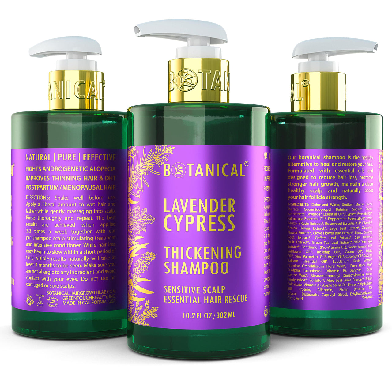 Shampoo For Thinning Hair - Lavender & Cypress - Sensitive Scalp