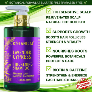 Lavender Hair Growth Shampoofor hair loss and hair thinning prevention Calming & Strengthening Formula by Botanical Green Lab