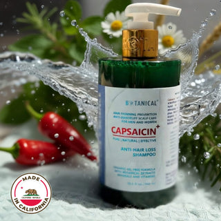BOTANICAL GREEN LAB Shampoo Capsaicin Shampoo for Hair Thinning & Hair Loss Prevention | Scalp Stimulating | SLS-Free Formula