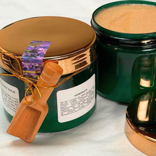 BOTANICAL GREEN LAB Body Scrubs Mugwort & Lavender Exfoliating Body Scrub | Keratosis Pilaris & Cellulite | Lactic & Salicylic Acid | Sea Salt | Essential Moisture