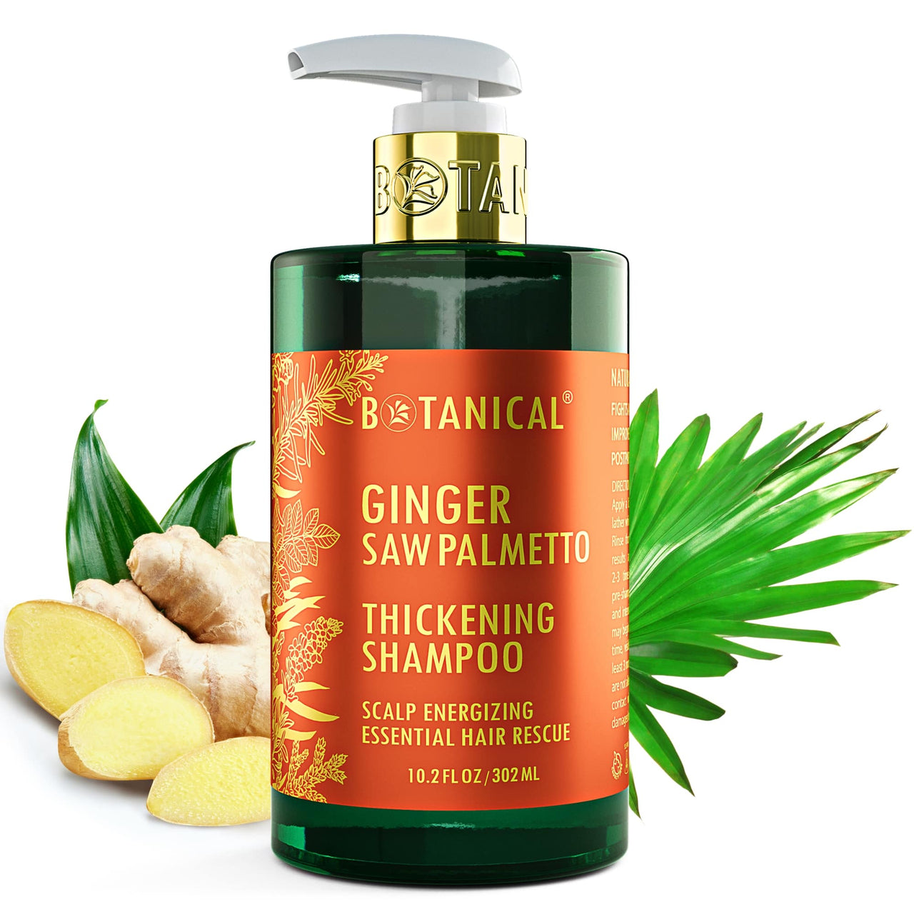 Shampoo For Thinning Hair - Ginger & Saw Palmetto - Scalp Energizing