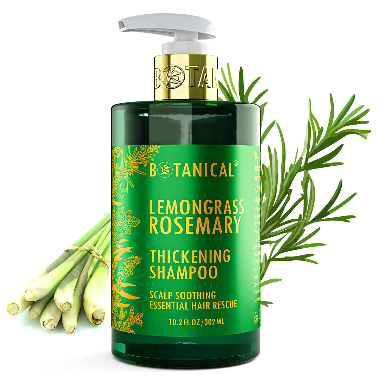 Shampoo For Thinning Hair - Lemongrass & Rosemary - Scalp Soothing