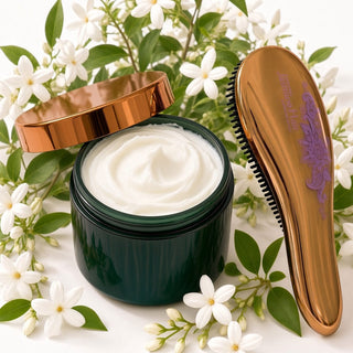 BOTANICAL GREEN LAB Face Cleansers Hair & Body Butter 2 Pc Set w/ Hair Detangling Brush | Neroli & Jasmine | Essential Beauty