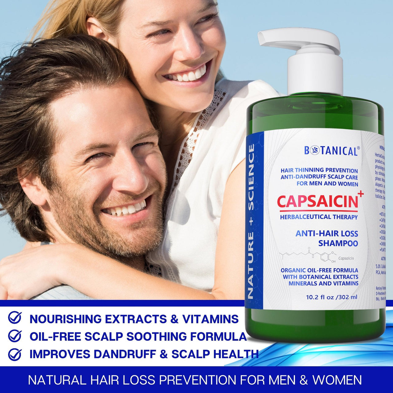 Herbal Shampoo - CAPSAICIN+™ Dandruff & Hair Thinning Prevention Formula