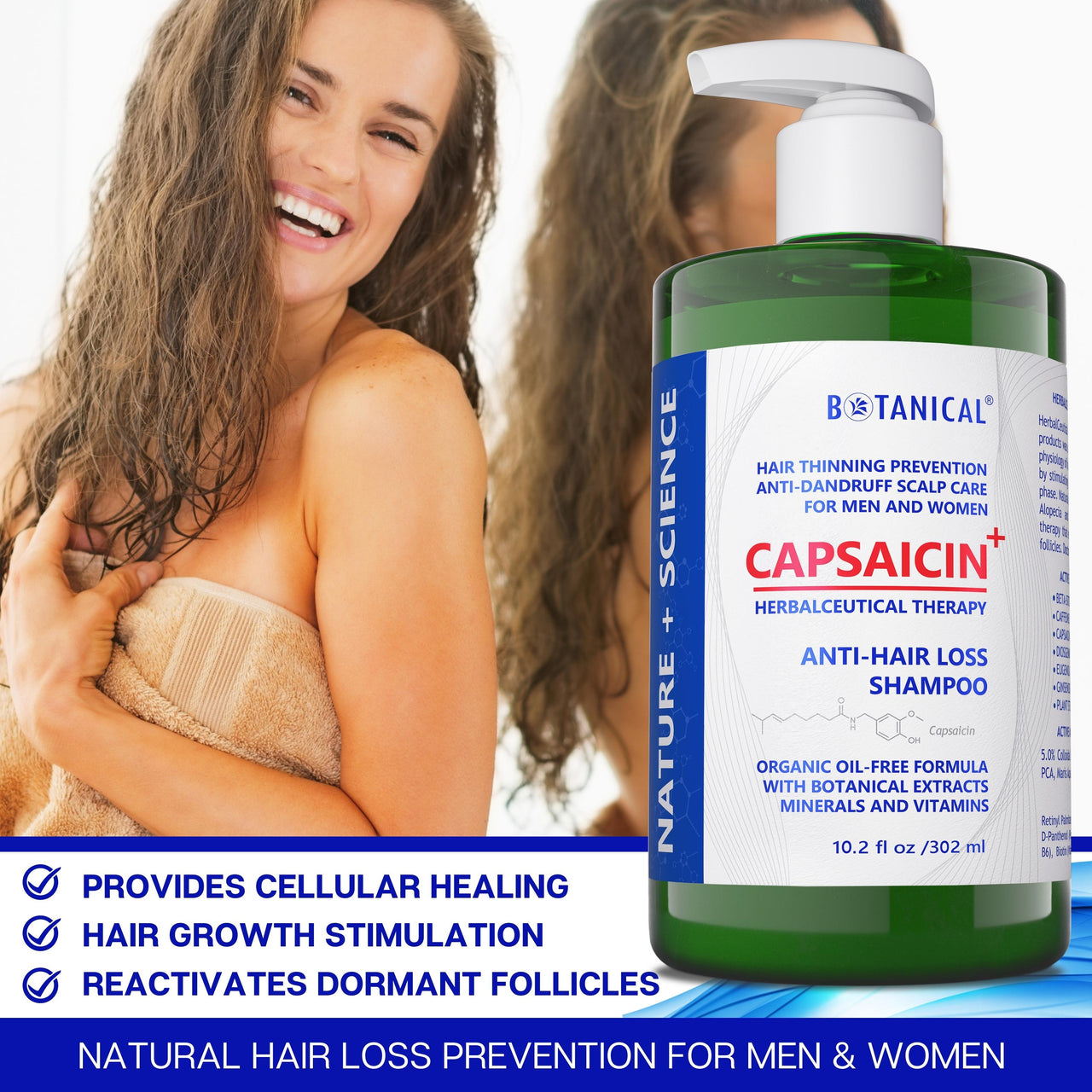 Herbal Shampoo - CAPSAICIN+™ Dandruff & Hair Thinning Prevention Formula