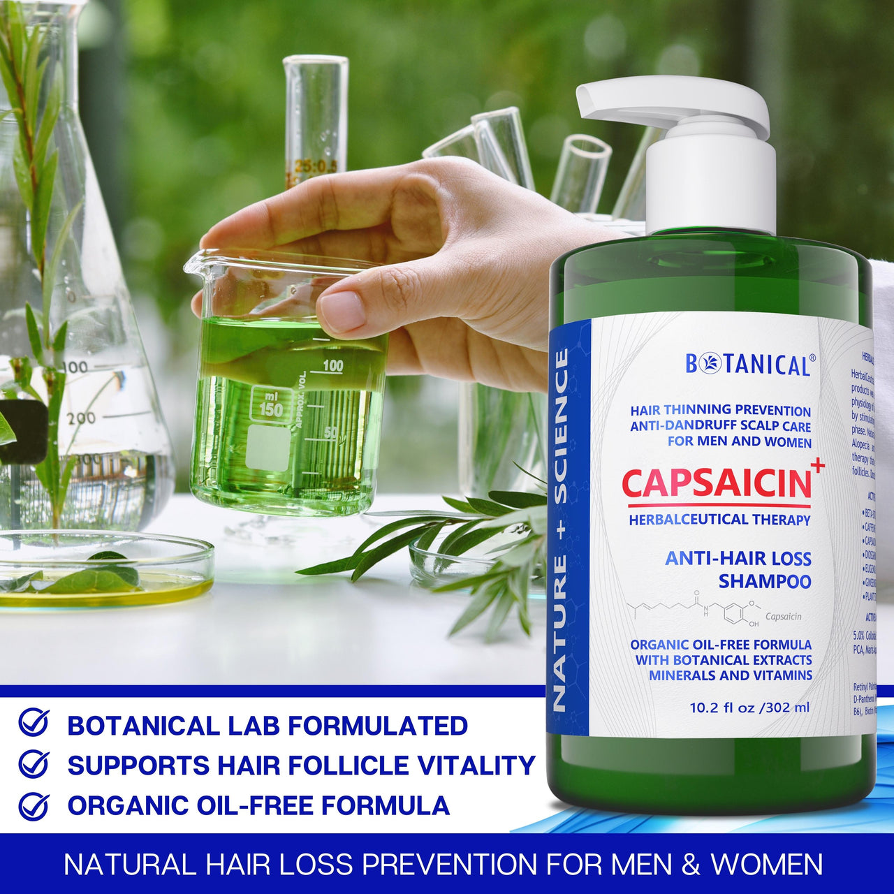 Herbal Shampoo - CAPSAICIN+™ Dandruff & Hair Thinning Prevention Formula